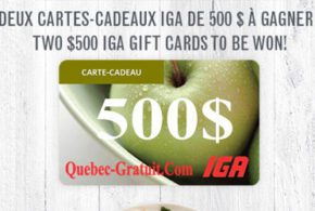 Cartes-cadeaux IGA de 500$