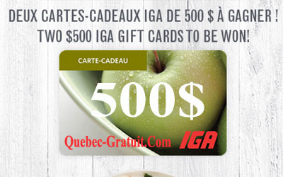 Cartes-cadeaux IGA de 500$