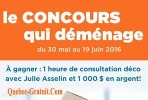 Chèque de 1000$ et conseils d'aménagement