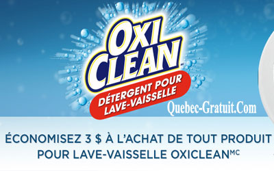 Détergent vaisselle OxiClean à 1.99$