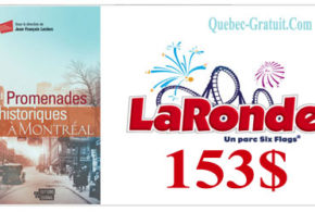 Livre Promenades historiques à Montréal + billets La Ronde