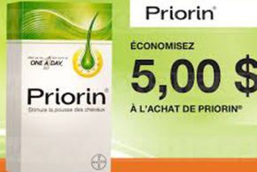 Rabais de 5$ sur un produit Priorin de Bayer