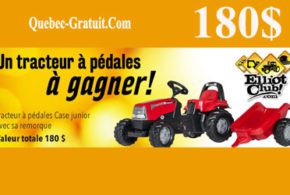 Tracteur à pédales Case junior avec sa remorque