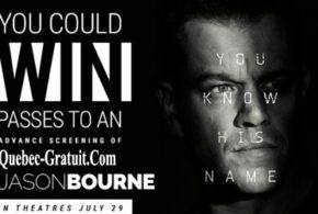 Billets pour l'avant-première du film Jason Bourne