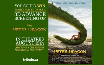 Billets pour l'avant-première du film Pete's Dragon 3D