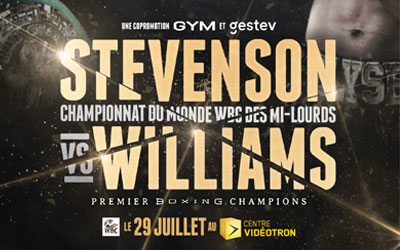 Billets pour le Gala Boxe Stevenson VS Williams