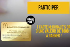 Carte McDonald's Or d'une valeur de 1000$