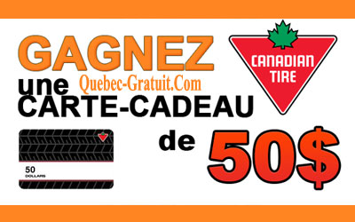 Carte cadeau Canadian Tire de 50 $