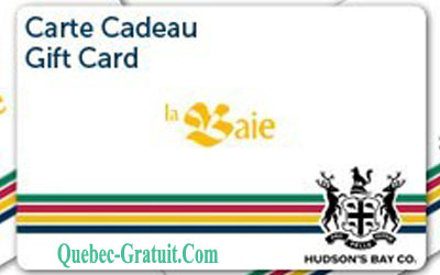 Carte cadeau La Baie de 50 $