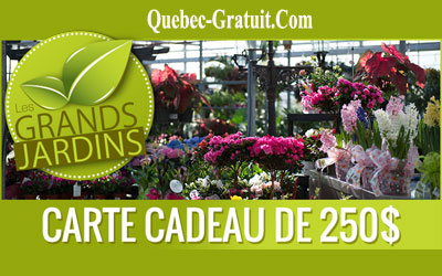 Carte cadeau Les Grands Jardins de 250 $