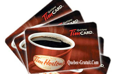 Carte cadeau Tim Hortons de 50 $