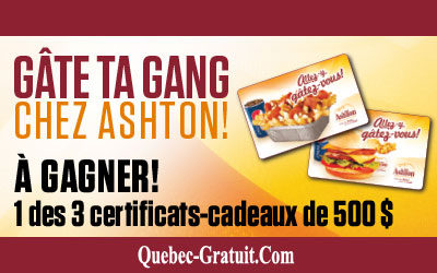 Certificats-cadeaux Ashton de 500 $