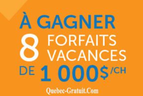 Divers forfaits vacances au Québec