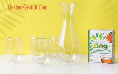 Ensemble de verres et un ensemble de produits Zing