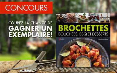 Exemplaire du livre Brochettes bouchées, BBQ et desserts