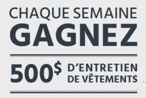 500$ d'entretien de vêtements