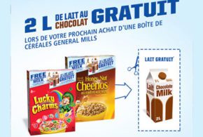 2 litres de lait au chocolat Gratuit