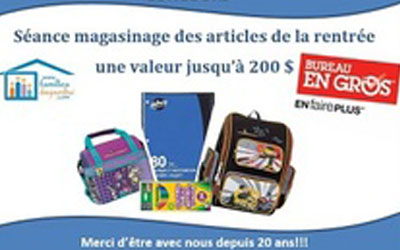 200 $ pour des articles de la rentrée scolaire