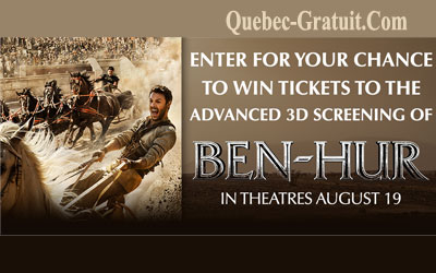 Billets pour l'avant-première du film Ben-Hur