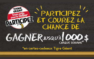 Carte cadeau Tigre Géant de 1000 $