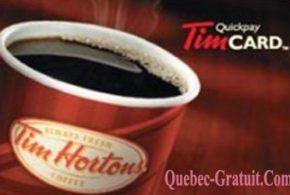 Carte cadeau Tim Hortons de 50 $