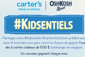 Carte-cadeau de 500 $ de Carter's OshKosh