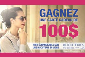100 $ dans leurs Bijouteries en Ligne