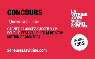 Billets VIP pour le Festival Stop Motion Montréal