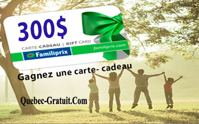 Carte cadeau Familiprix de 300 $