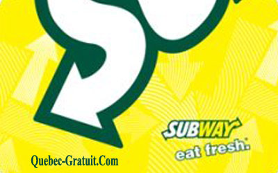 Carte cadeau Subway de 50 $