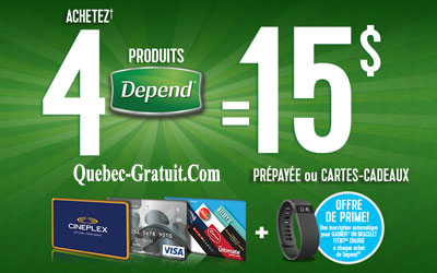 Carte-cadeau Visa de 15$ Gratuite