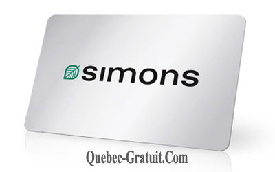 Carte cadeaux Simons de 100 $