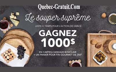 Cartes cadeaux Bouclair de 1000$