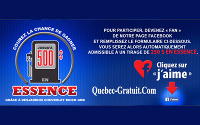 Concours gagnez 500$ en bon d'essence