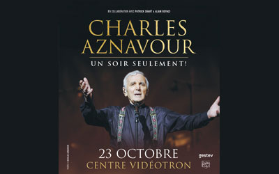 Concours gagnez des Billets pour assister au concert de Charles Aznavour