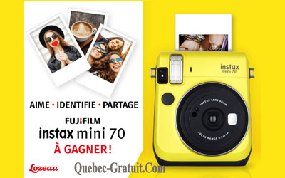 Concours gagnez un Appareil photo instantané Instax Mini 70