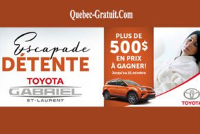 Concours gagnez un Forfait Escapade Détente Toyota