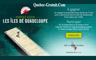 Concours gagnez un Voyage de 7500$ dans les Îles de Guadeloupe