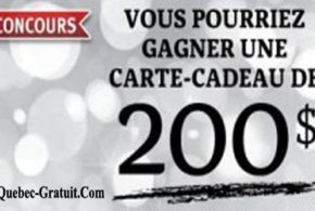 Concours gagnez une Carte-cadeau de 200$