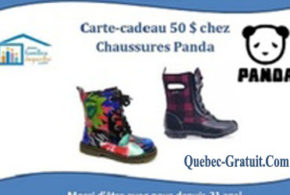 Concours gagnez une Carte cadeau de 50$ Chaussures Panda
