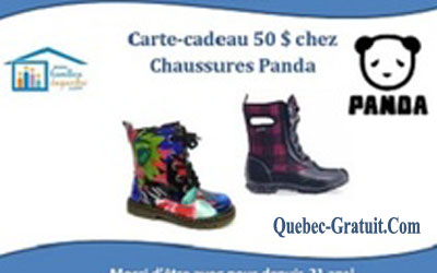 Concours gagnez une Carte cadeau de 50$ Chaussures Panda