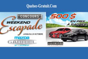 Concours gagnez une Escapade week-end de 500$