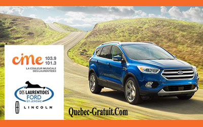 Concours gagnez une Location de 2 an d'un Ford Escape