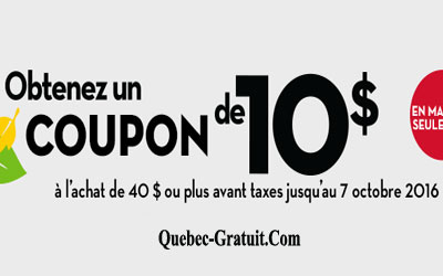 Coupon de 10 $ chez Tigre Géant