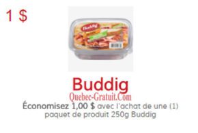 Coupon de 1$ sur tout produit Buddig de 250g