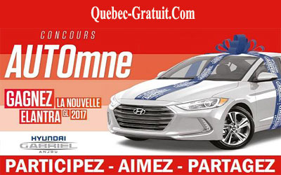 Gagnez une voiture Hyundai Elantra GL 2017