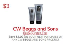 Rabais de 3$ sur un produit CW Beggs and sons