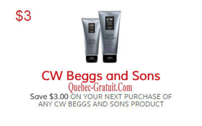 Rabais de 3$ sur un produit CW Beggs and sons