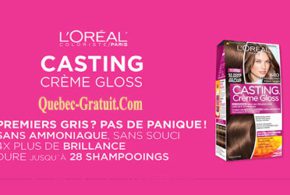 2$ à l’achat de colorant capillaire L’Oréal Casting crème gloss