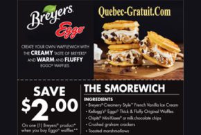 2$ de rabais sur de la crème glacée Breyer’s + gauffres Eggo